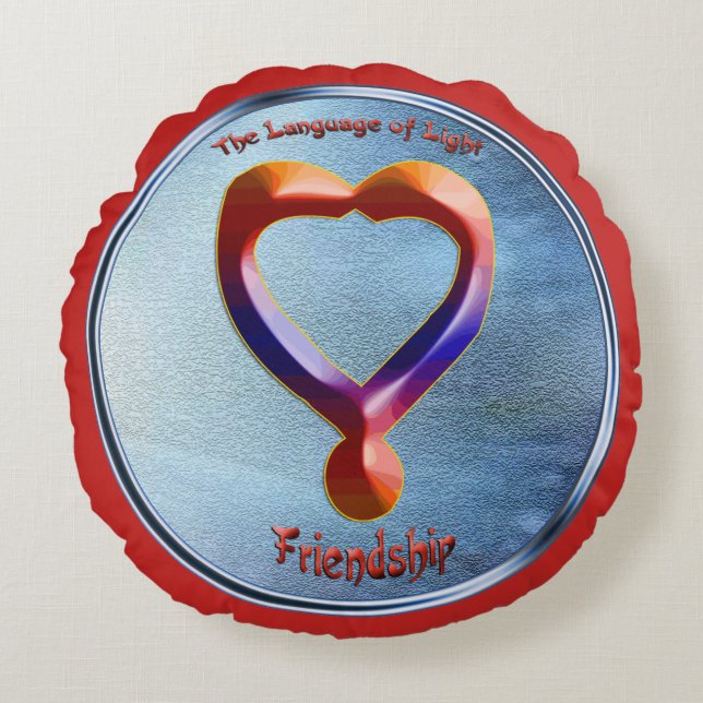 Doodlen auf dem Symbol der Freundschaft Rundes Kissen (Vorderseite)