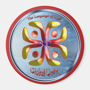 Doodlen auf dem Symbol der globalen Einheit Magnet