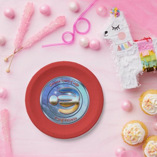 Doodlen auf dem Symbol der Vergebung Pappteller (Party)