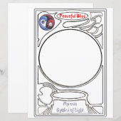 Doodlen auf dem Symbol des Friedlichen Bliss (Vorne/Hinten)
