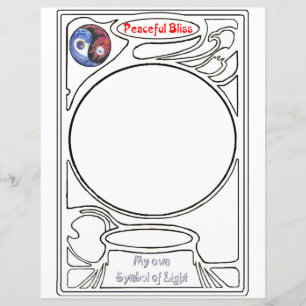 Doodlen auf dem Symbol des Friedlichen Bliss