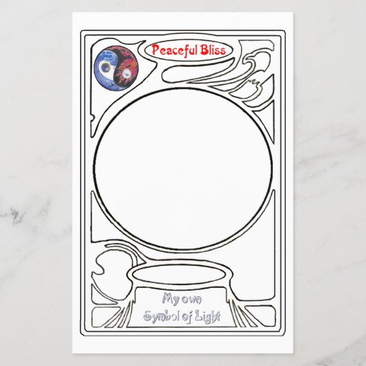 Doodlen auf dem Symbol des Friedlichen Bliss Flyer (Vorne)