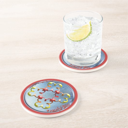 Doodlen auf dem Symbol des Friedlichen Bliss Getränkeuntersetzer (Seite)