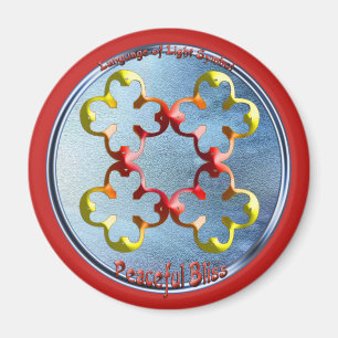 Doodlen auf dem Symbol des Friedlichen Bliss Magnet