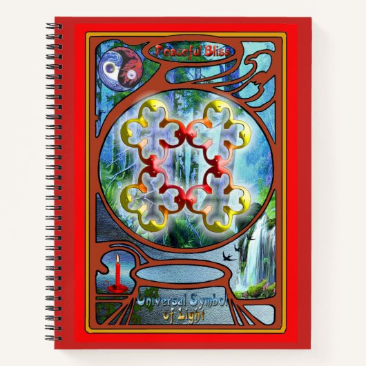 Doodlen auf dem Symbol des Friedlichen Bliss Notizblock (Vorderseite)
