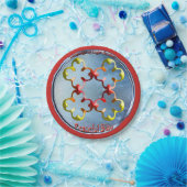 Doodlen auf dem Symbol des Friedlichen Bliss Pappteller (Party)