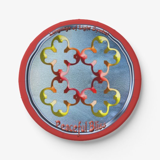 Doodlen auf dem Symbol des Friedlichen Bliss Pappteller (Vorderseite)