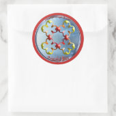 Doodlen auf dem Symbol des Friedlichen Bliss Runder Aufkleber (Tasche)