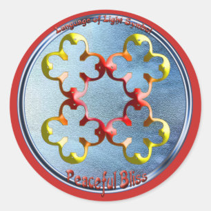 Doodlen auf dem Symbol des Friedlichen Bliss Runder Aufkleber