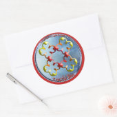 Doodlen auf dem Symbol des Friedlichen Bliss Runder Aufkleber (Umschlag)