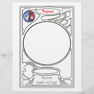 Doodlen auf dem Symbol des Zwecks Briefbogen