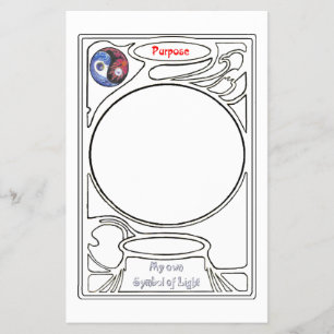 Doodlen auf dem Symbol des Zwecks Flyer