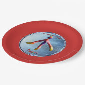 Doodlen auf dem Symbol des Zwecks Pappteller (Schrägansicht)