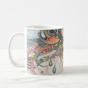 Doodlen auf der Lichtsprache Kaffeetasse