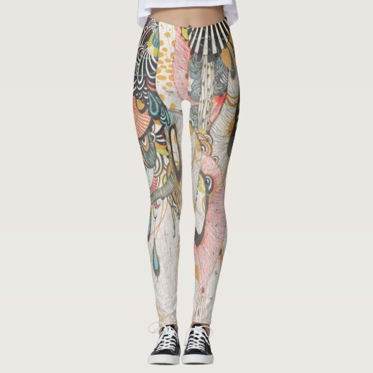 Doodlen auf der Lichtsprache Leggings (Vorderseite)
