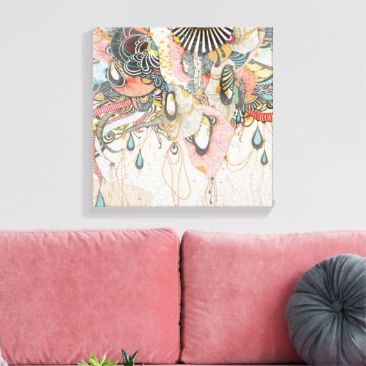 Doodlen auf der Lichtsprache Leinwanddruck (Insitu (Wohnzimmer))