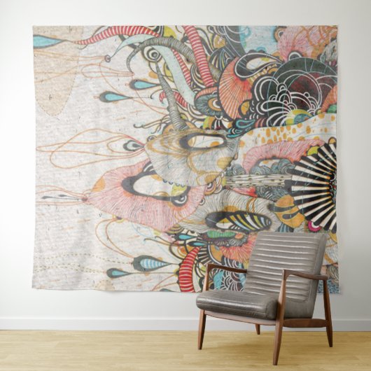 Doodlen auf der Lichtsprache Wandteppich (Beispiel (Horizontal))