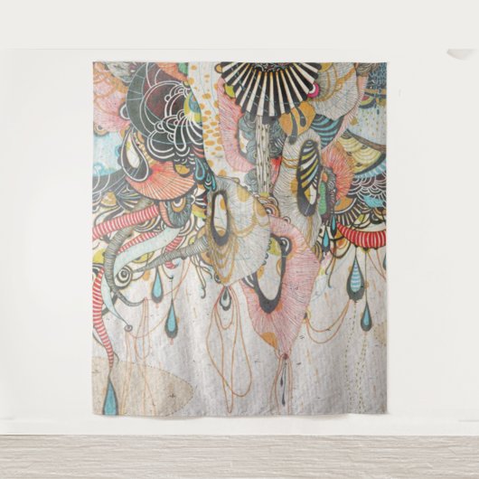 Doodlen auf der Lichtsprache Wandteppich (Vorderseite)