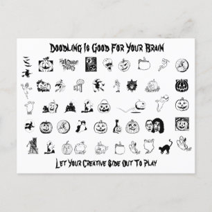 Doodlen ist gut für den Gruß Ihres Gehirns auf der Feiertagspostkarte