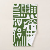 Doodles 2 von 4 Forest Green und White Badhandtuch Set (Handtuch)