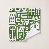 Doodles 2 von 4 Forest Green und White Badhandtuch Set (Waschlappen)