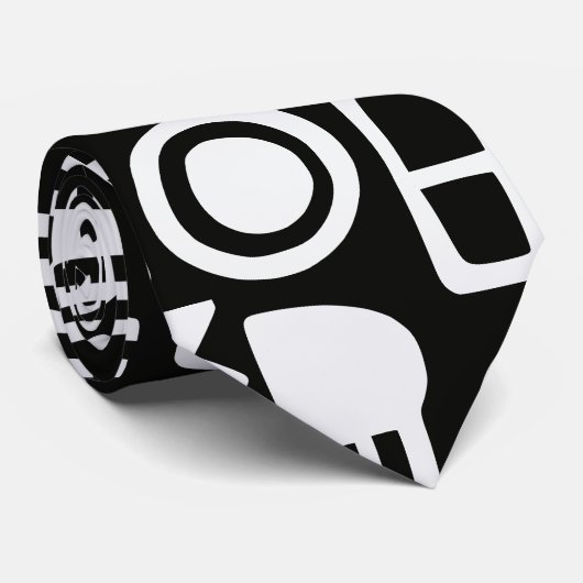 Doodles Abstrakt Moderne Formen Krawatte (Gerollt)