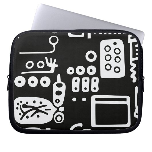 Doodles Abstrakt Moderne Formen Laptopschutzhülle (Vorderseite)