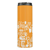Doodles Abstrakt Moderne Formen Thermosbecher (Rückseite)