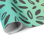 Doodles auf Aquamarin und gelb Geschenkpapier (Rolleneckpunkt)