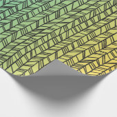 Doodles auf Aquamarin und gelb Geschenkpapier (Ecke)