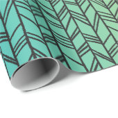 Doodles auf Aquamarin und gelb Geschenkpapier (Rolleneckpunkt)