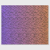 Doodles auf Orange & Lila Geschenkpapier (Flach)