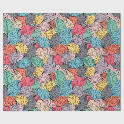 Doodles aus farbigem Garn Geschenkpapier (Flach)