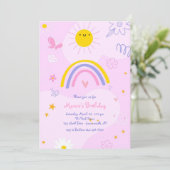 Doodles Birthday Party Einladung (Stehend Vorderseite)