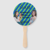 Doodles Black Blue and Lime Green Graduation Fächer (Vorderseite)