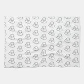 Doodles Black Hearts Valentinstag Geschirrtuch (Horizontal)