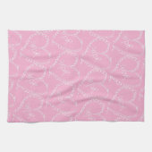 Doodles Black Hearts Valentinstag Rosa Geschirrtuch (Horizontal)