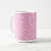 Doodles Black Hearts Valentinstag Rosa Kaffeetasse (Vorderseite Links)