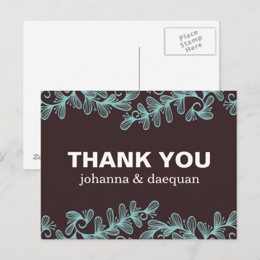 Doodles-Blätter Postkarte (Vorne/Hinten)