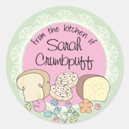 Doodles Brot Zimtwürfel aus der Küche Runder Aufkleber