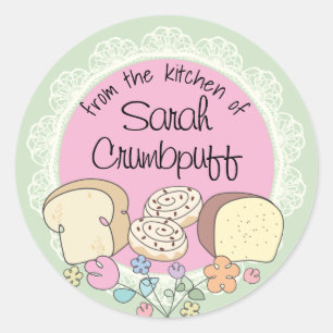 Doodles Brot Zimtwürfel aus der Küche Runder Aufkleber