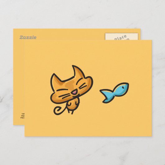 Doodles Cat Postkarte (Vorne/Hinten)