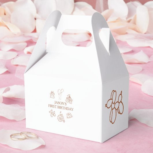 Doodles Circus Erster Geburtstag Geschenkschachtel (Hochzeit)