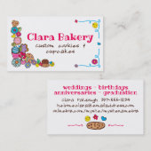 Doodles Cookies cupcakes Blume Bäckerei Süßigkeite Visitenkarte (Vorne/Hinten)