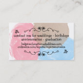 Doodles Cookies cupcakes Blume Backwaren Visitenkarte (Rückseite)