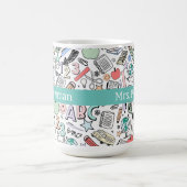 Doodles der Fun Teacher School Kaffeetasse (Mittel)