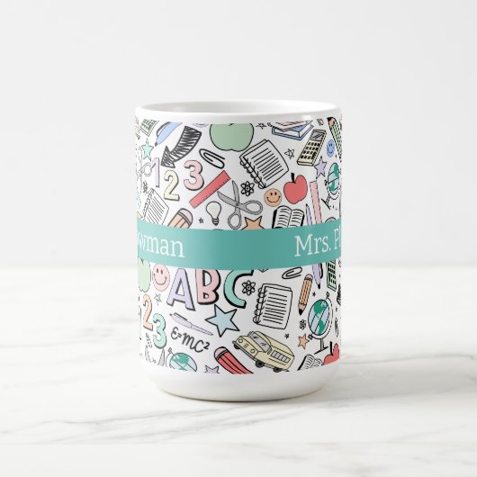 Doodles der Fun Teacher School Kaffeetasse (Mittel)