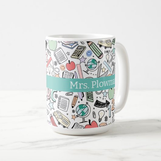 Doodles der Fun Teacher School Kaffeetasse (VorderseiteRechts)