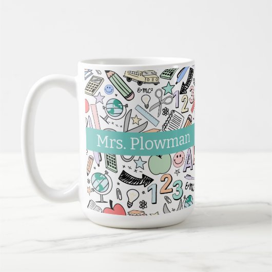 Doodles der Fun Teacher School Kaffeetasse (Links)