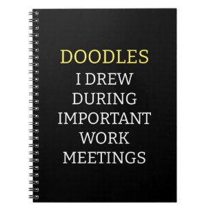 Doodles, die ich während wichtiger Arbeitssitzunge Notizblock